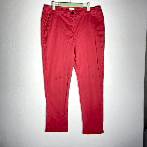 Chicos Dark Salmon Pink Khaki Pants Ladies Size 2 - Picture 1 of 10
